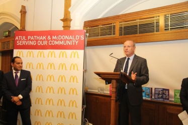 Mike Freer MP gives speech at Atul Pathak Community Awards